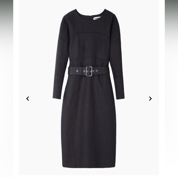 Jil Sander Ravages Black Belted Dress - Picture 1 of 16
